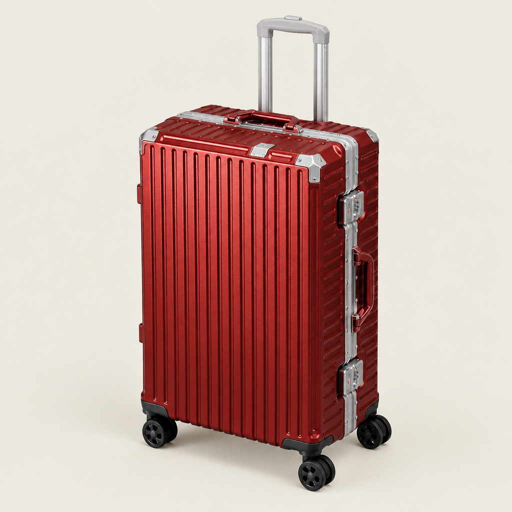 Valise cabine cadre aluminium rouge