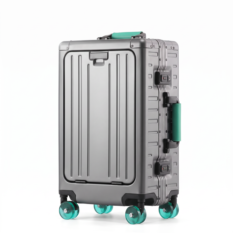 24" Aluminum-Magnesium Alloy Suitcase – Front Opening
