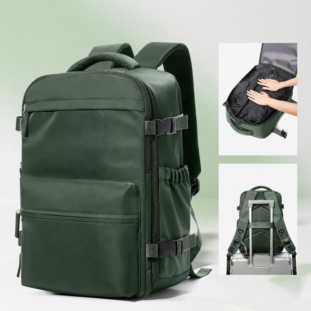 Compression backpack, green