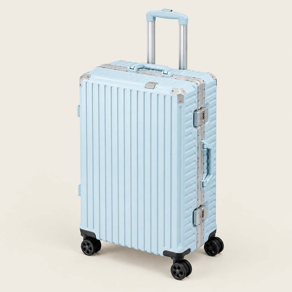 Valise cabine cadre aluminium bleue
