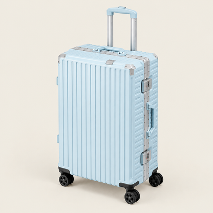 Valise cabine cadre aluminium bleue