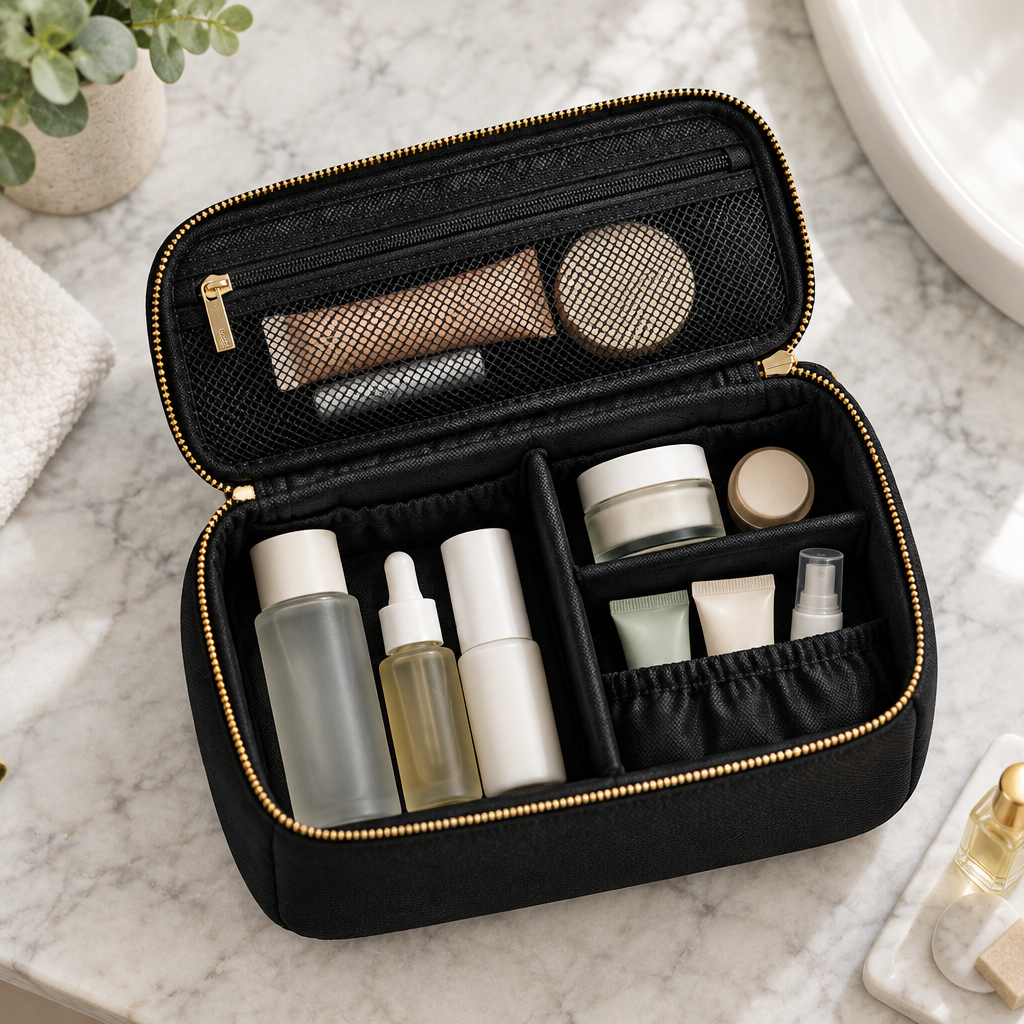 Compartiments de la trousse de toilette