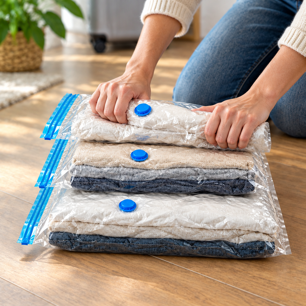 Compression d'un sachet sous vide